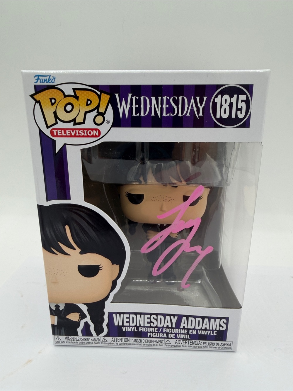 Funko POP! Wednesday Addams #1815 SIGNED by Jenna Ortega Autograph w/ Case